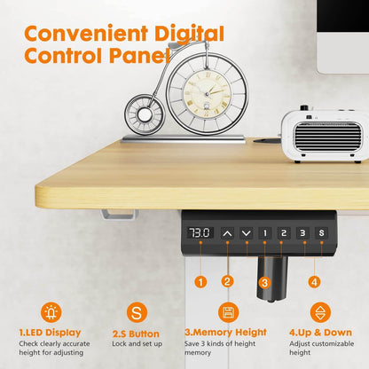 Electric Height Adjustable Standing Desk,Sit to Stand Ergonomic Computer Desk,Yellow,48'' x 24" - Free Shipping - Aurelia Clothing