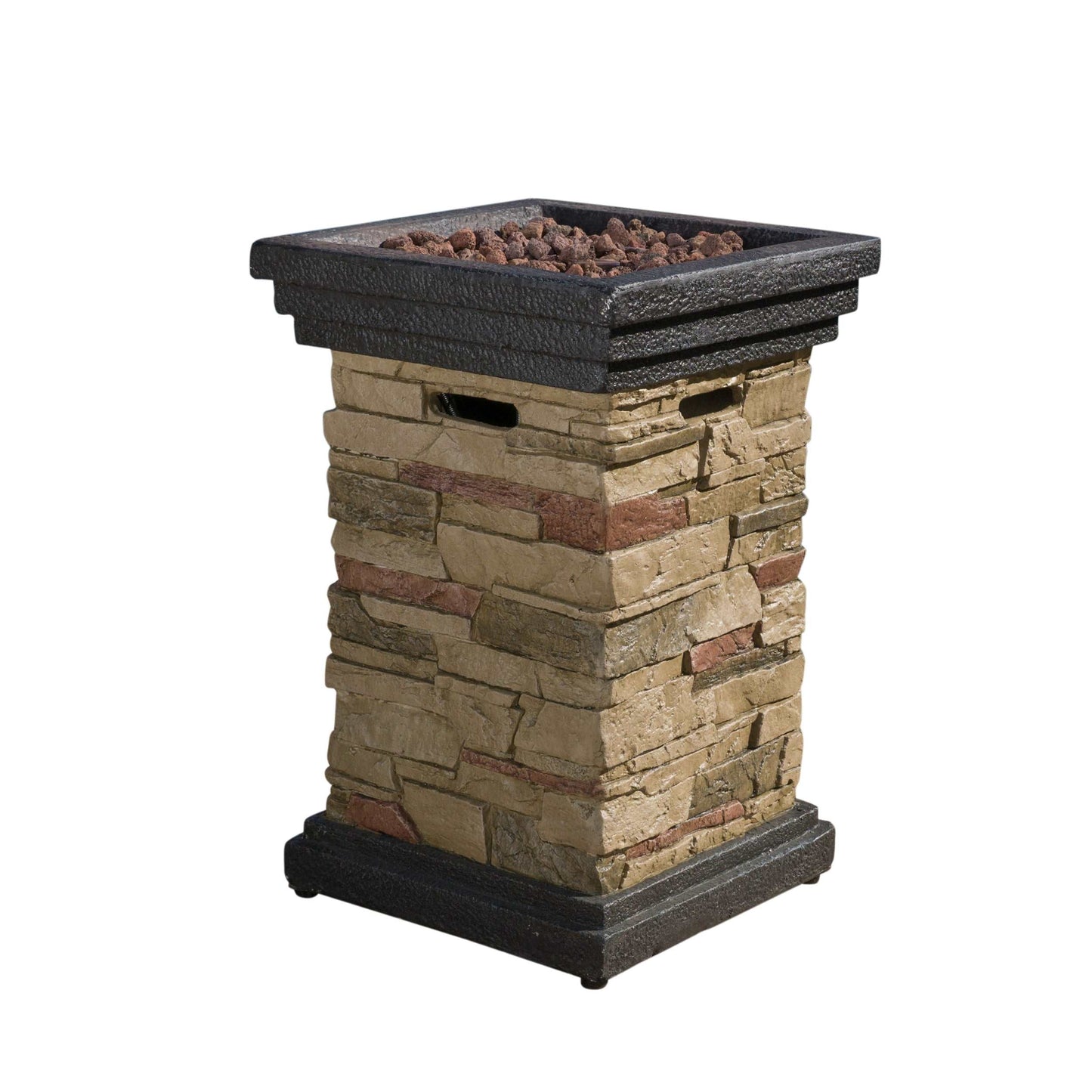 19.50'' STONE MGO FIRE COLUMN - 40 000 BTU - Free Shipping - Aurelia Clothing