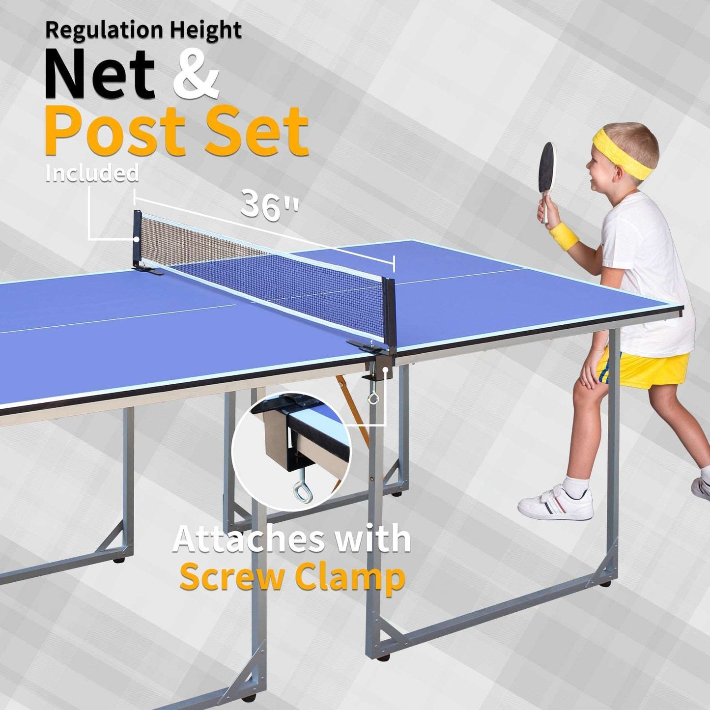 6ft Mid-Size Table Tennis Table Foldable & Portable Ping Pong Table Set for Indoor & Outdoor Games with Net - Free Shipping - Aurelia Clothing