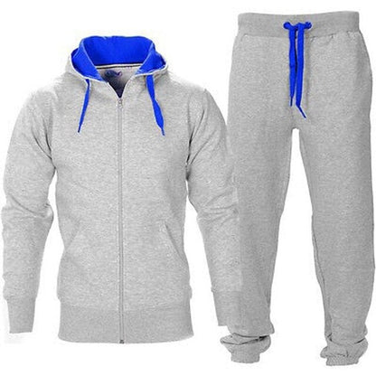 Casual Solid Tracksuit Zipper Hooded Sweatshirt Jacket +Sweatpants Mens Tracksuit - Free Shipping - Aurelia Clothing