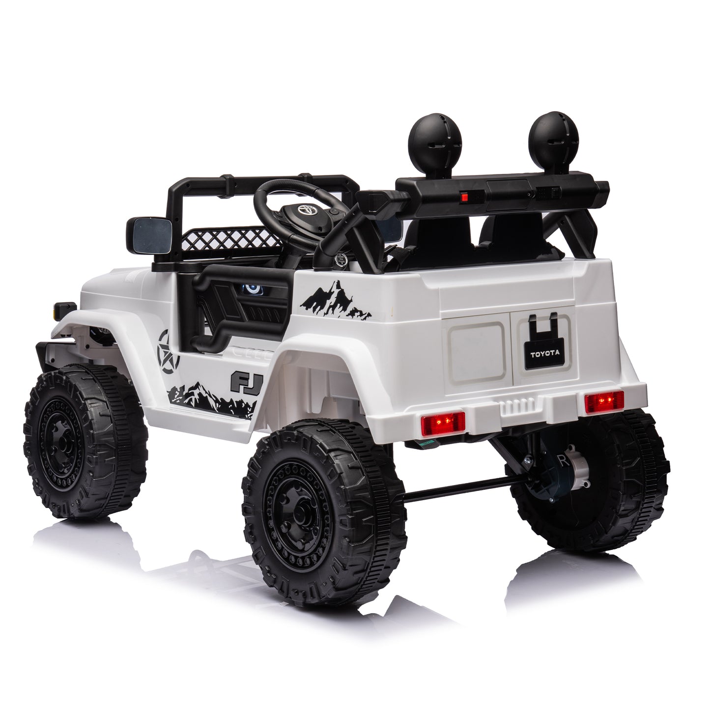 Licensed TOYOTA FJ Cruiser,12V Kids ride on car 2.4G W/Parents Remote Control,electric car for kids,Three speed adjustable,Power display, USB,MP3 ,Bluetooth,LED light,Three-point safety belt  - Aurelia Clothing