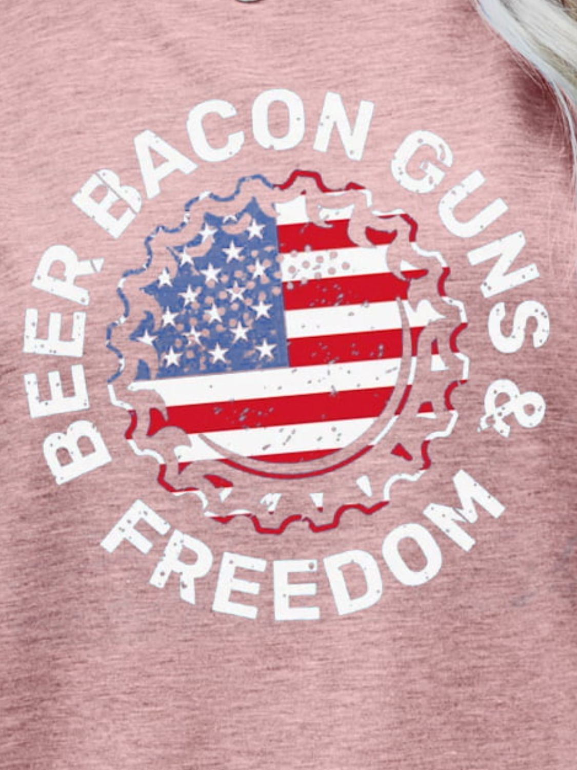 BEER BACON GUNS & FREEDOM US Flag Graphic Tee - Aurelia Clothing