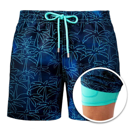 Summer Shorts Men's Beach Pants Sweatpants Printed Double Shorts - Free Shipping - Aurelia Clothing