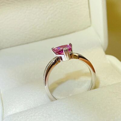 1 Carat Moissanite Sterling Silver Ring - Aurelia Clothing