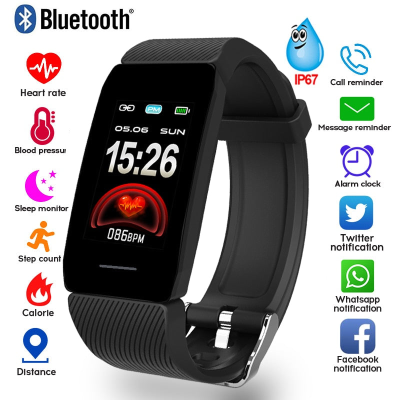 1.14 Smart Band Weather Display Blood Pressure Heart Rate Monitor Fitness Tracker Smart Watch Bracelet Waterproof Men Women Kids - Free Shipping - Aurelia Clothing