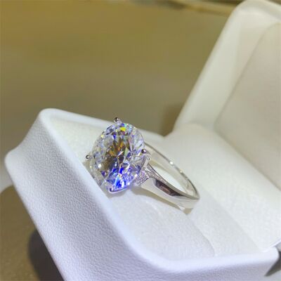 10 Carat Moissanite 925 Sterling Silver Ring - Aurelia Clothing