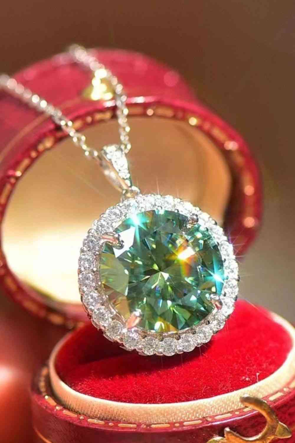 10 Carat Moissanite Pendant Platinum-Plated Necklace - Aurelia Clothing