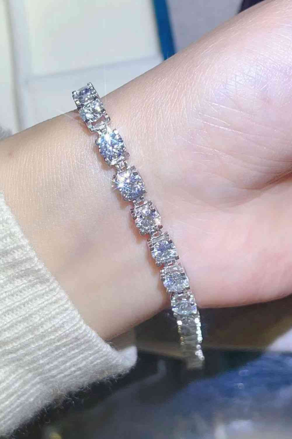 10 Carat Moissanite Platinum-Plated Bracelet - Aurelia Clothing