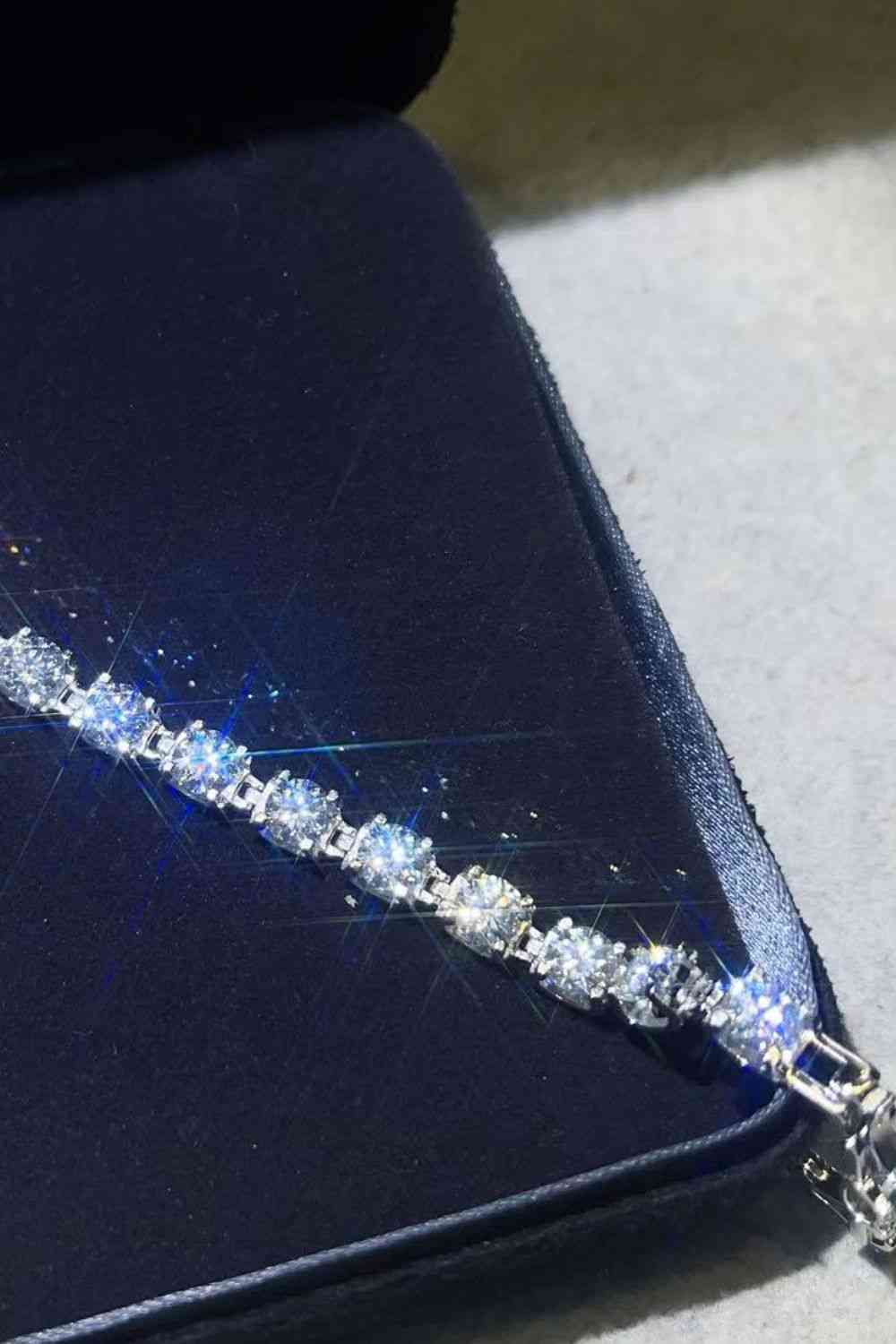 10 Carat Moissanite Platinum-Plated Bracelet - Aurelia Clothing