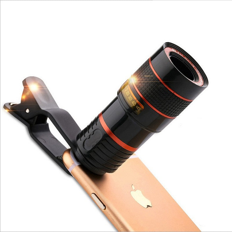 10 in 1 Kits 12x Zoom Telephoto Lens Fish eye Lens Wide Angle Macro Lenses Cell Phone Mobile Tripod - Free Shipping - Aurelia Clothing