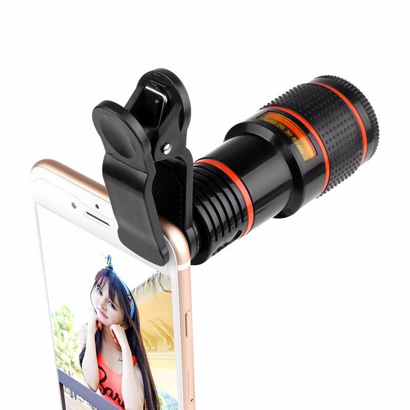 10 in 1 Kits 12x Zoom Telephoto Lens Fish eye Lens Wide Angle Macro Lenses Cell Phone Mobile Tripod - Free Shipping - Aurelia Clothing