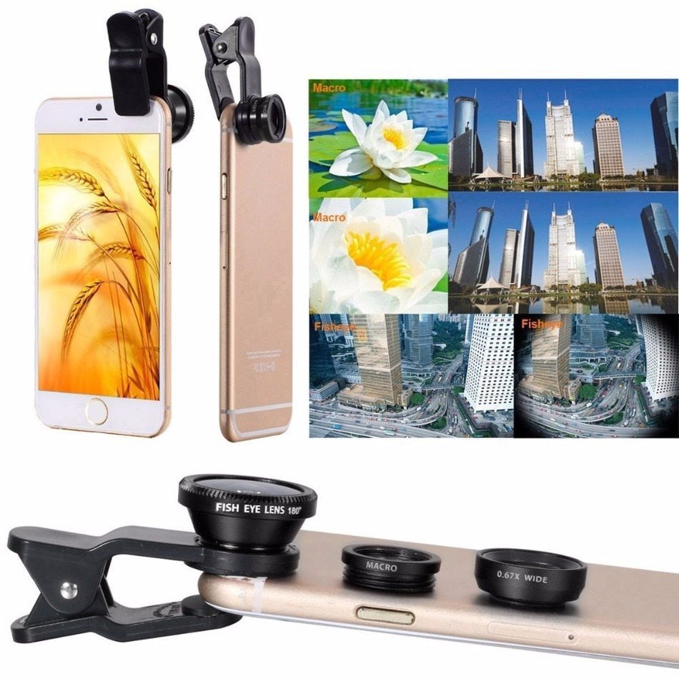 10 in 1 Kits 12x Zoom Telephoto Lens Fish eye Lens Wide Angle Macro Lenses Cell Phone Mobile Tripod - Free Shipping - Aurelia Clothing