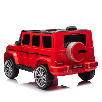 Licensed Mercedes Benz G63 Kids Ride On Car, 12V Electric Vehicle with Remote Control, Double Open Doors, Music, Bluetooth, Wheels Suspension, Battery Powered for Children Boy Girl (Red) - Aurelia Clothing