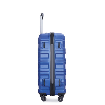 3 Piece Luggage Sets PC Lightweight & Durable Expandable Suitcase with Two Hooks, Spinner Wheels, TSA Lock, (21/25/29) Dark Blue - Free Shipping - Aurelia Clothing