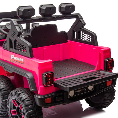 24V Ride On Large PickUp Truck car for Kids,ride On 4WD Toys with Remote Control,Parents Can Assist in Driving,Bluetooth music version,Pickup truck design with spacious storage in the rear. - - Aurelia Clothing