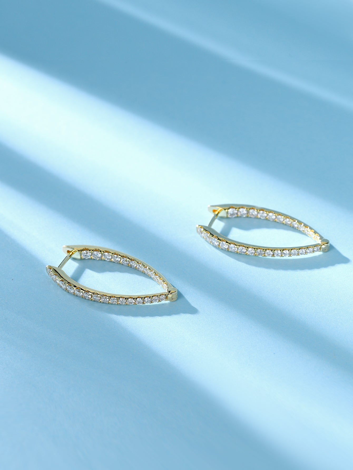 18K yellow earrings,Irregular shape earrings/hoop earrings - Aurelia Clothing