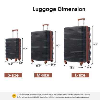 Hardshell Luggage Sets 3 Pcs Spinner Suitcase with TSA Lock Lightweight 20''24''28'' - Free Shipping - Aurelia Clothing