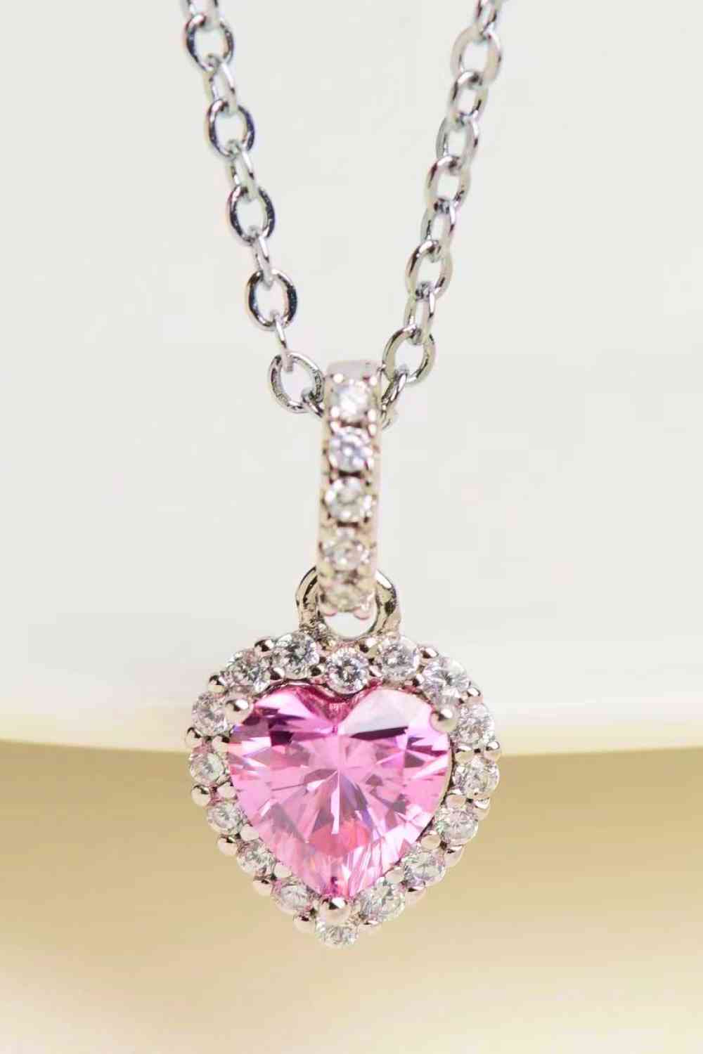 1 Carat Moissanite Heart Pendant Necklace - Aurelia Clothing