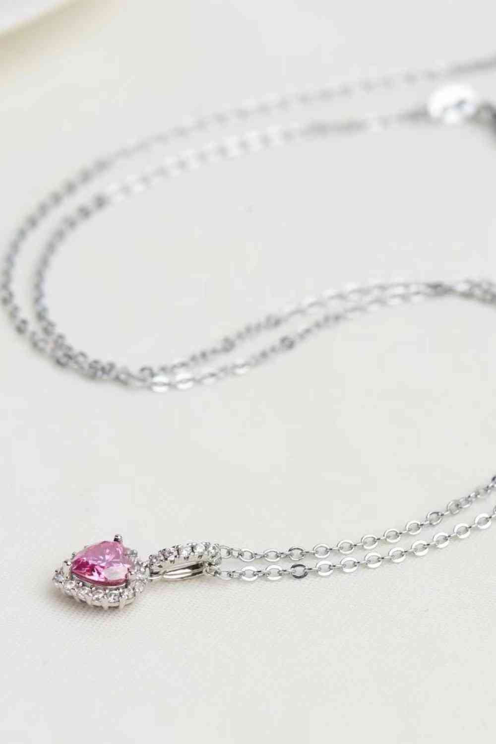 1 Carat Moissanite Heart Pendant Necklace - Aurelia Clothing