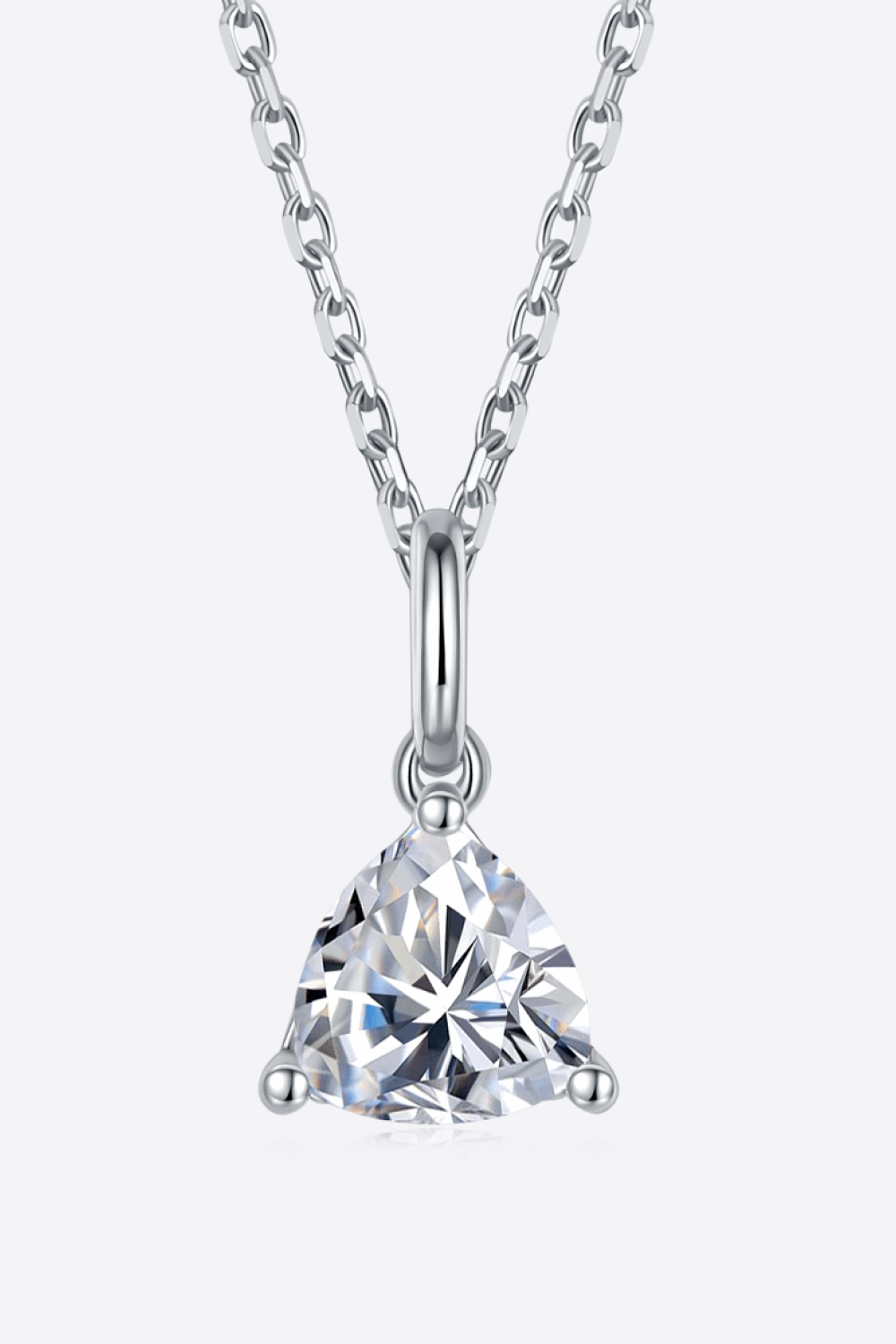 1 Carat Moissanite Pendant Sterling Silver Necklace - Aurelia Clothing