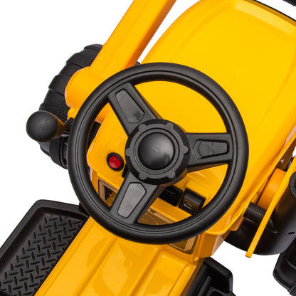 12V Kids Ride on Tractor Electric Excavator Battery Powered Motorized Car for Kids Ages 3-6, wiFront th Loader, Digging Handle, Remote Control, & Bright Headlight, Yellow - Free Shipping - Aurelia Clothing