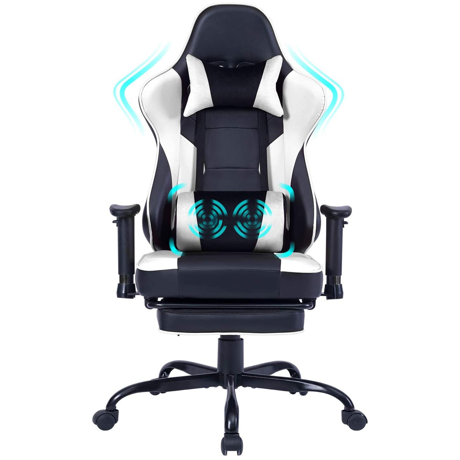 Game chair, ergonomically designed computer chair with headrest and 2D armrests, waist pillow electronic lounge chair with vibration massage function, competitive chair - Free Shipping - Aurelia Clothing