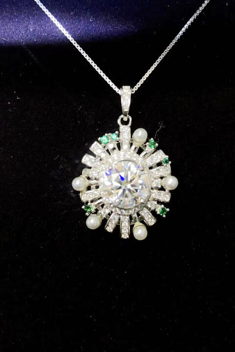 2 Carat Moissanite Sterling Silver Necklace - Aurelia Clothing