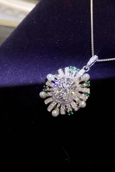 2 Carat Moissanite Sterling Silver Necklace - Aurelia Clothing