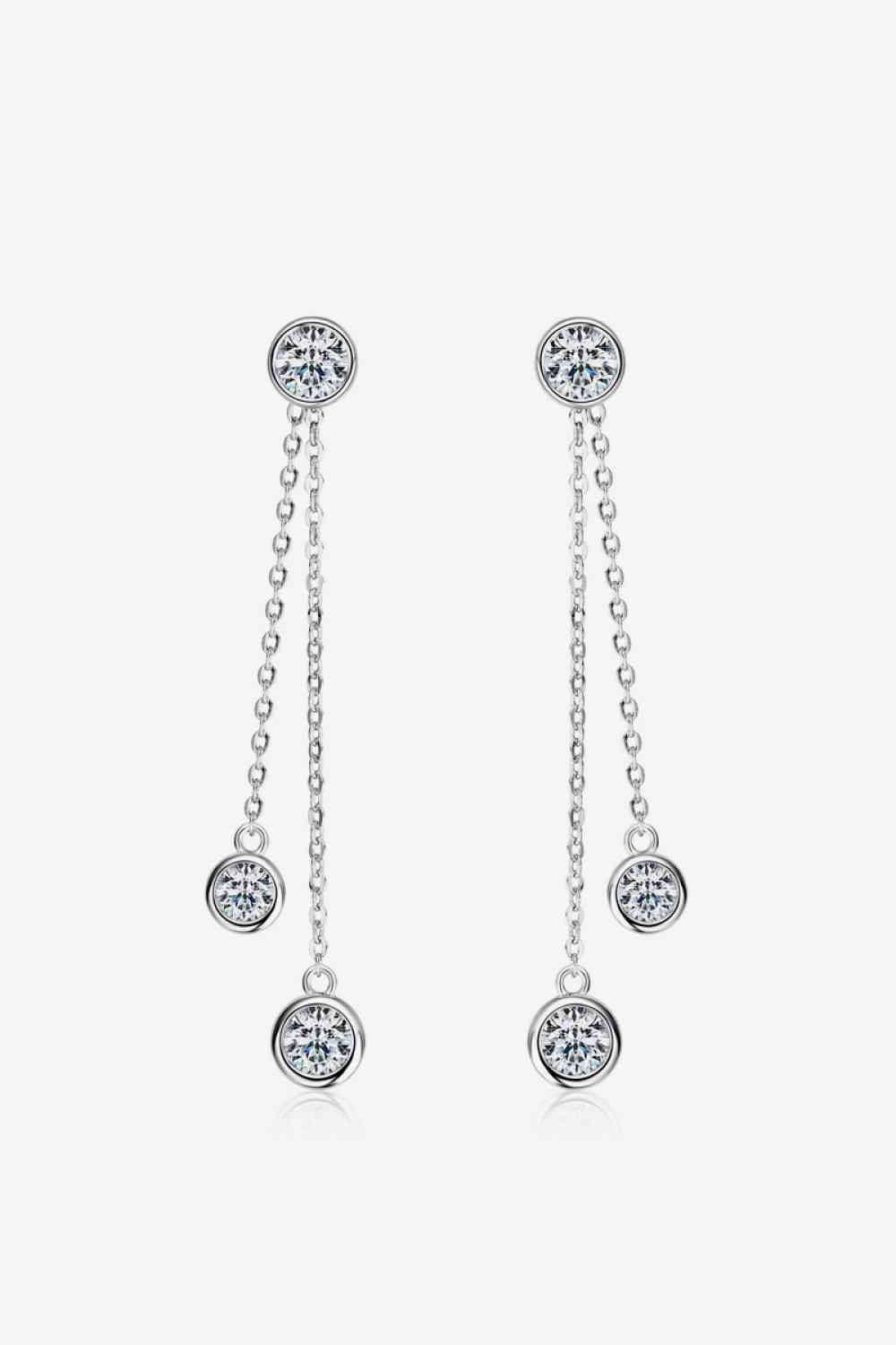 2.6 Carat Moissanite Sterling Silver Earrings - Aurelia Clothing