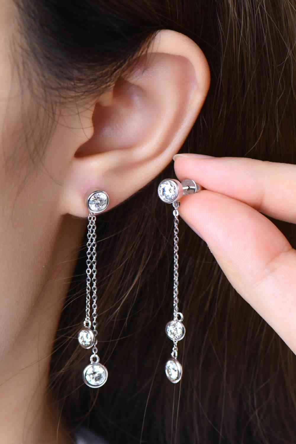 2.6 Carat Moissanite Sterling Silver Earrings - Aurelia Clothing