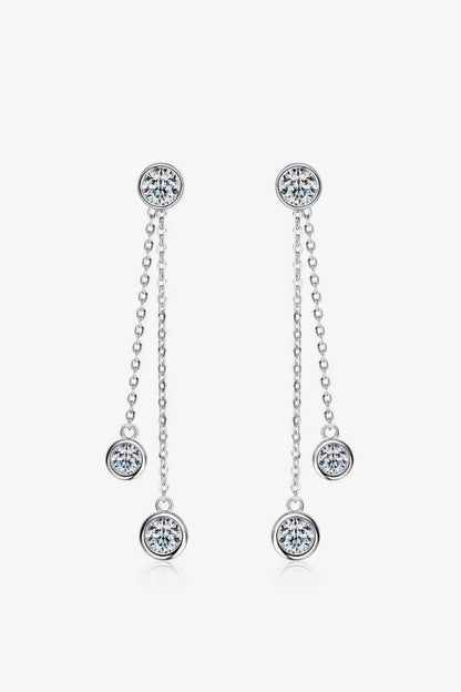 2.6 Carat Moissanite Sterling Silver Earrings - Aurelia Clothing