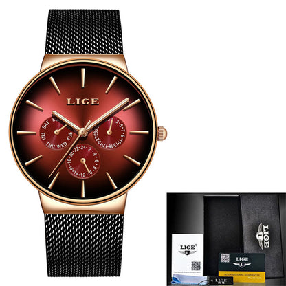 LIGE Mesh Strap Quartz Men's Watch - Free Shipping - Aurelia Clothing