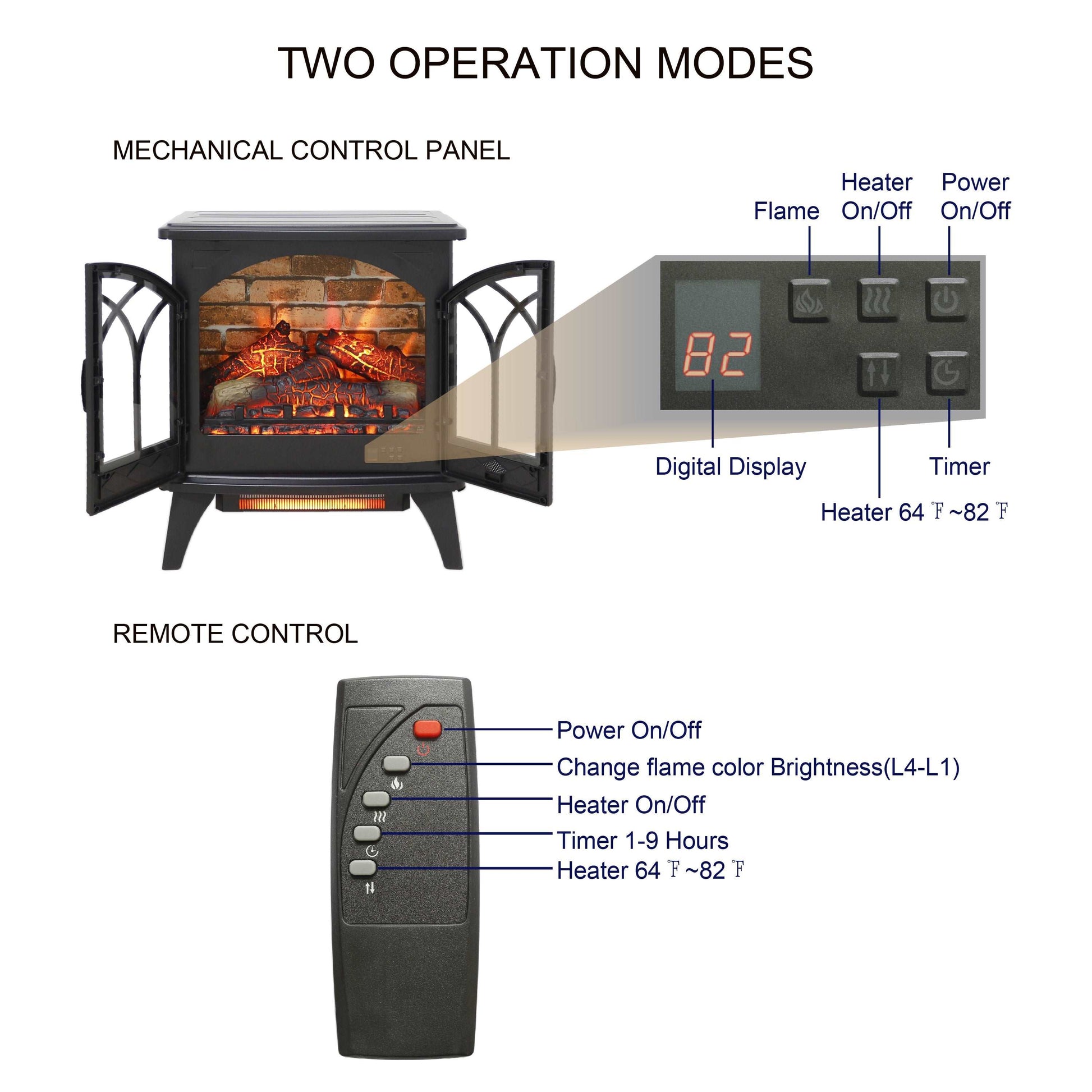 24 inch 3D Infrared Electric Stove with remote control - Free Shipping - Aurelia Clothing