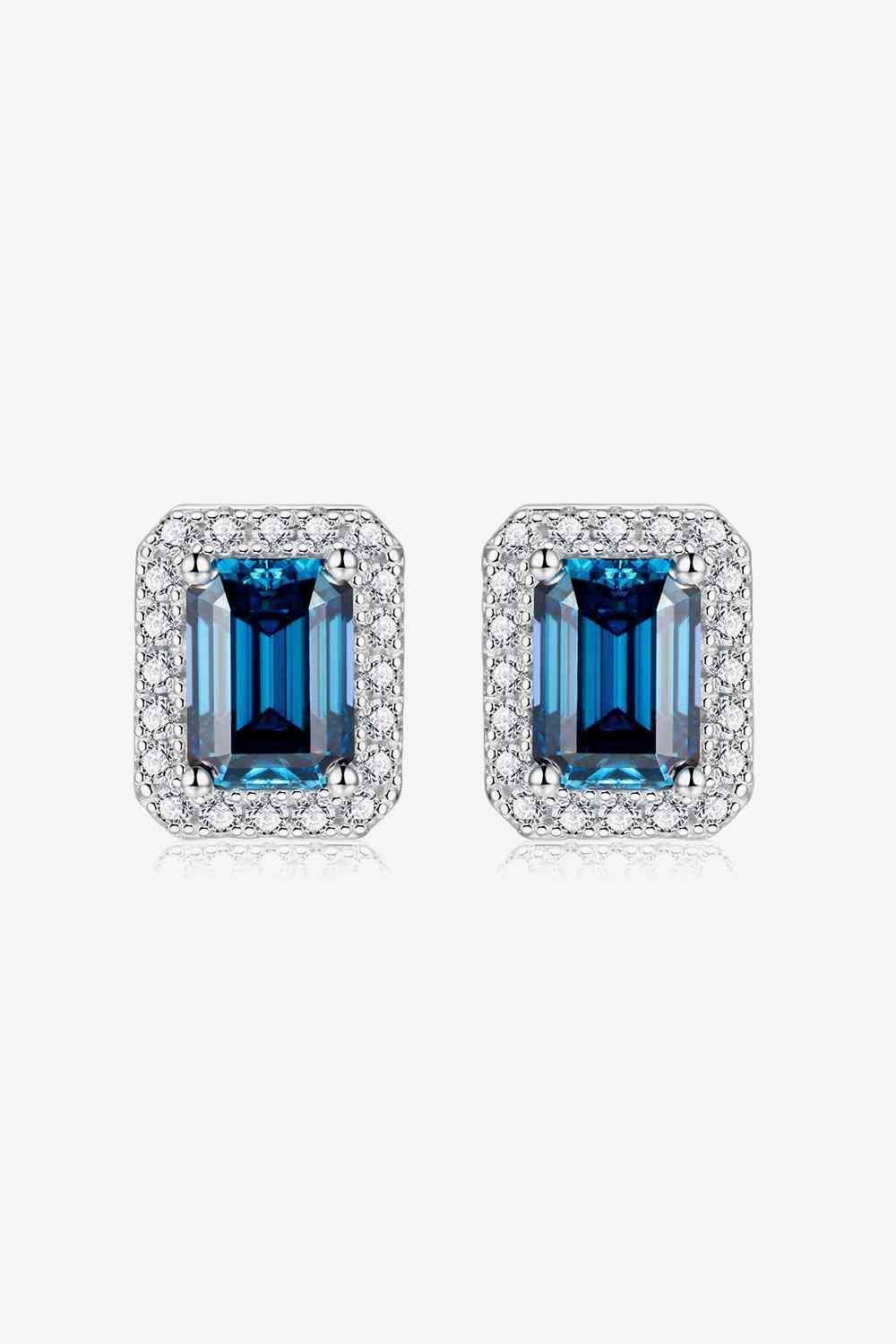 2 Carat Moissanite Stud Earrings in Indigo - Aurelia Clothing