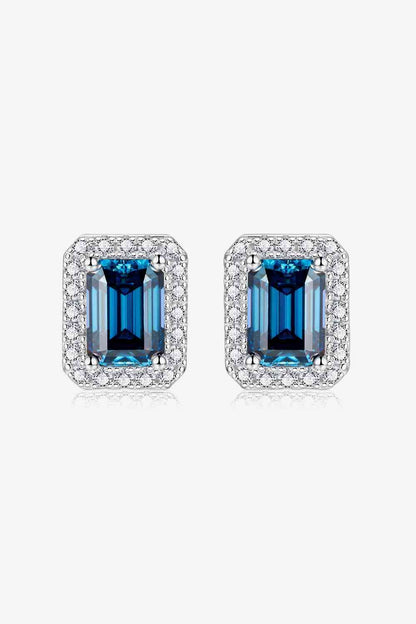 2 Carat Moissanite Stud Earrings in Indigo - Aurelia Clothing