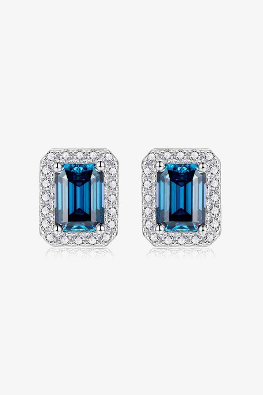 2 Carat Moissanite Stud Earrings in Indigo - Aurelia Clothing