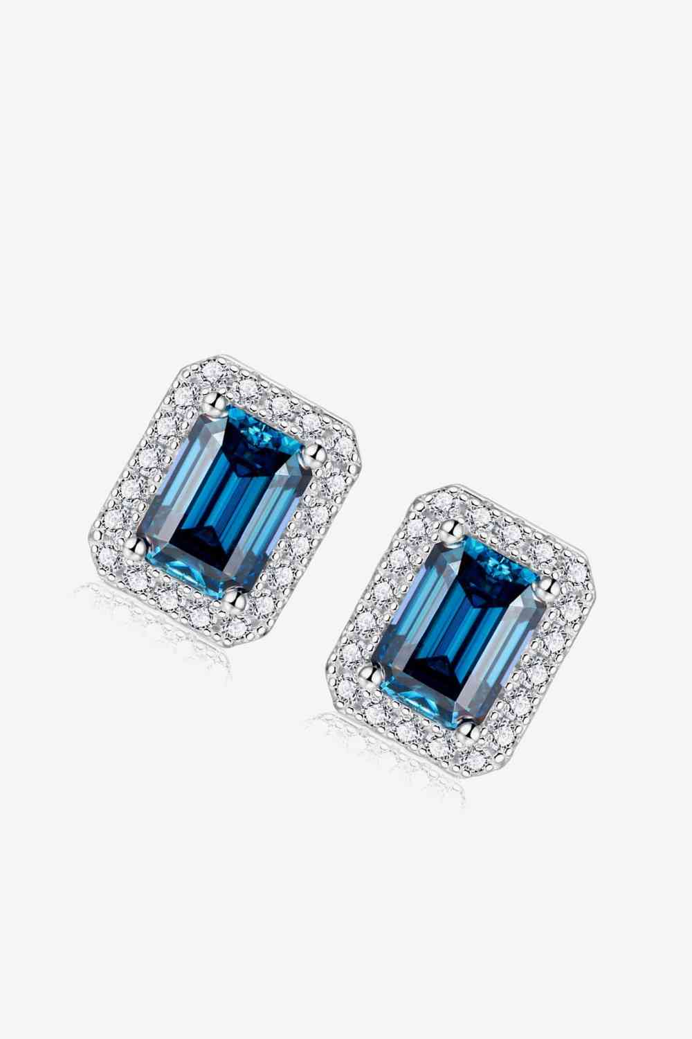 2 Carat Moissanite Stud Earrings in Indigo - Aurelia Clothing