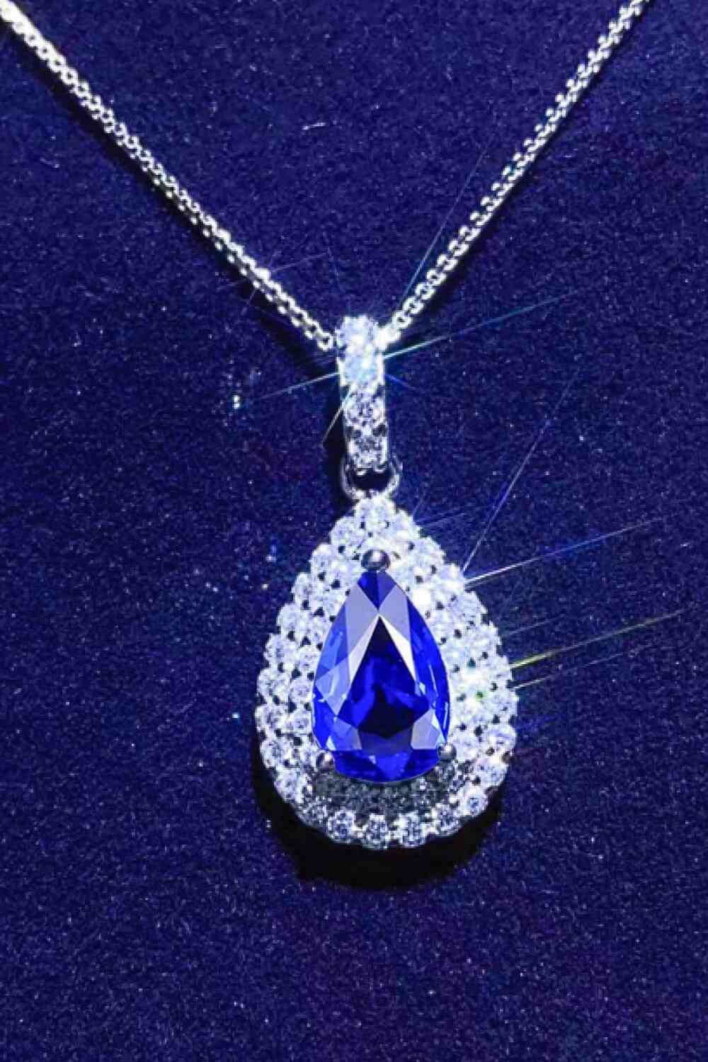 2 Carat Moissanite Teardrop Pendant Necklace - Aurelia Clothing