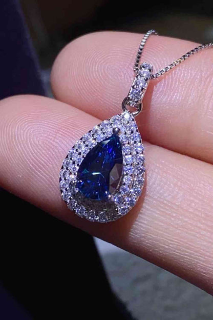 2 Carat Moissanite Teardrop Pendant Necklace - Aurelia Clothing