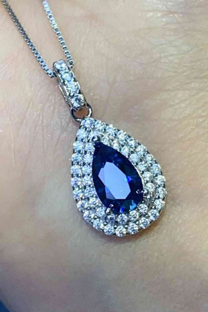 2 Carat Moissanite Teardrop Pendant Necklace - Aurelia Clothing