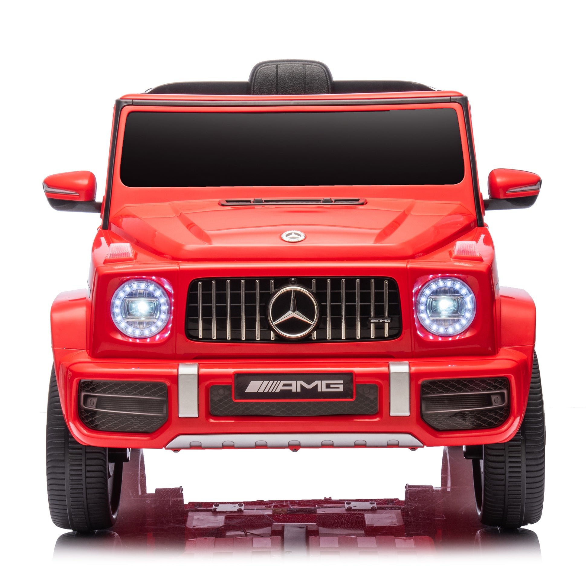 Licensed Mercedes Benz G63 Kids Ride On Car, 12V Electric Vehicle with Remote Control, Double Open Doors, Music, Bluetooth, Wheels Suspension, Battery Powered for Children Boy Girl (Red) - Aurelia Clothing