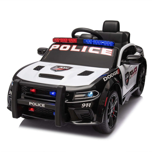 Licensed Dodge Charger,12v Kids ride on police car W/Parents Remote Control,anti-collision bar,Front& top alarm light design,Police car sticker,megaphone,three-speed,slow start,Four wheel suspension. - Free Shipping