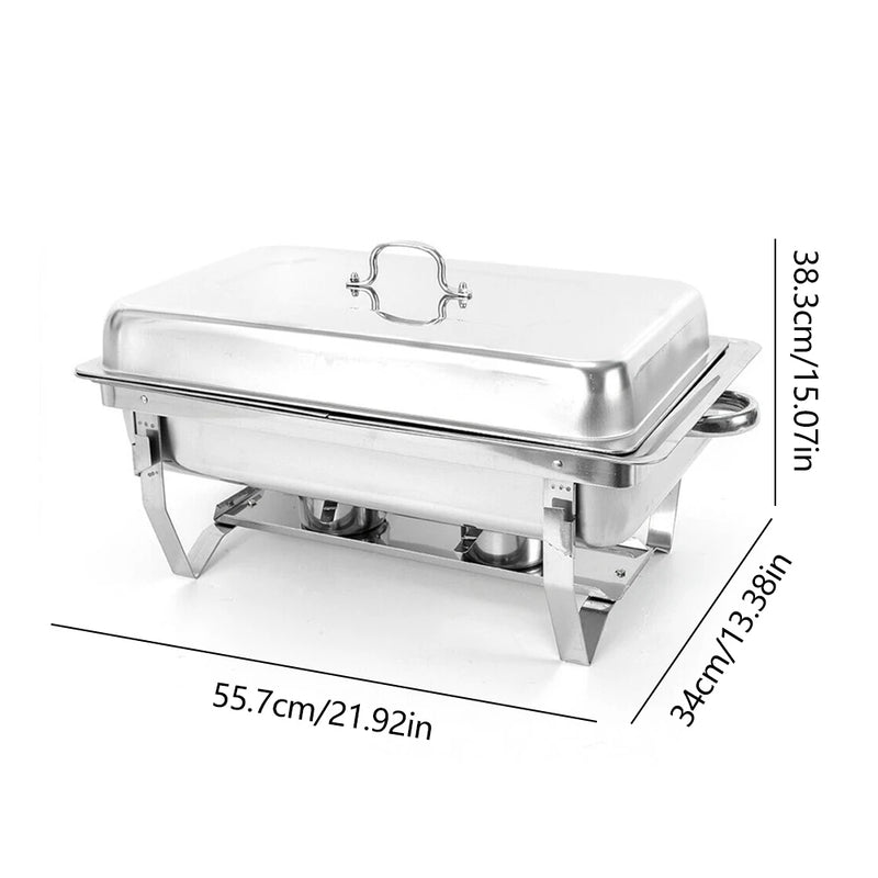 3 * 3L Chafing Dish Set Full Size Stainless Steel Silver Catering Warmer Set For Buffet Catering - Free Shipping - Aurelia Clothing