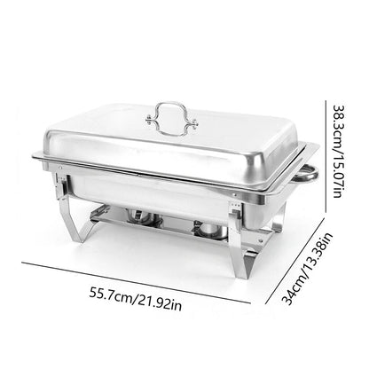 3 * 3L Chafing Dish Set Full Size Stainless Steel Silver Catering Warmer Set For Buffet Catering - Free Shipping - Aurelia Clothing