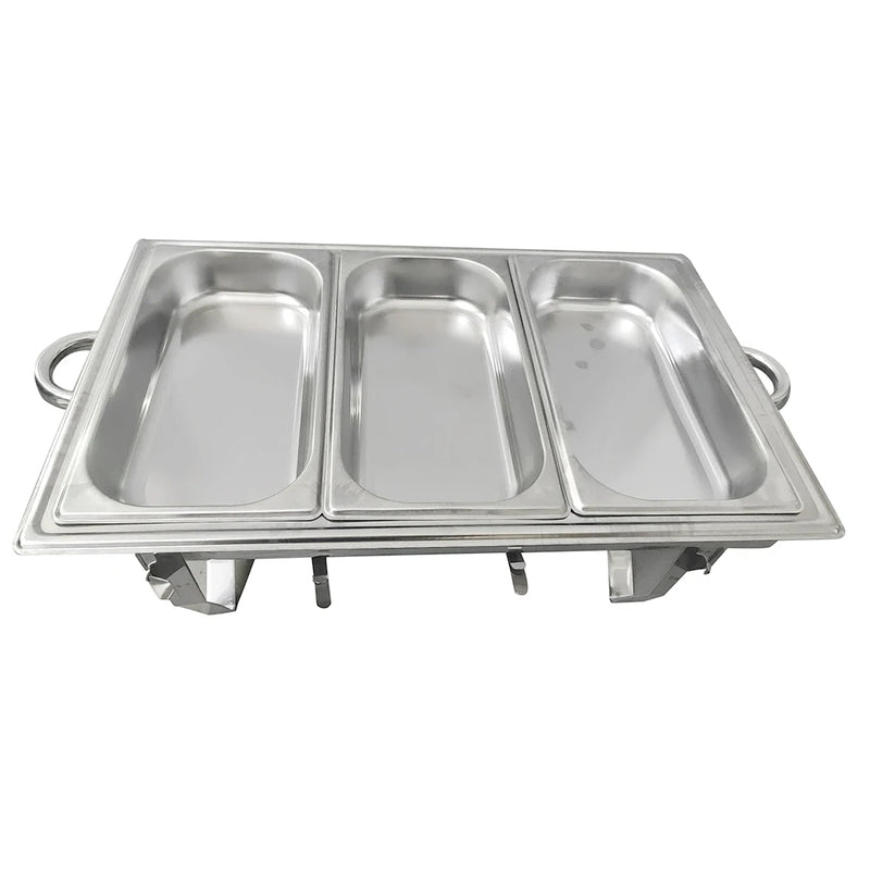 3 * 3L Chafing Dish Set Full Size Stainless Steel Silver Catering Warmer Set For Buffet Catering - Free Shipping - Aurelia Clothing