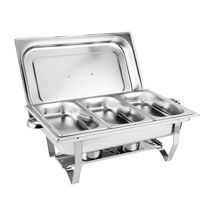 3 * 3L Chafing Dish Set Full Size Stainless Steel Silver Catering Warmer Set For Buffet Catering - Free Shipping - Aurelia Clothing