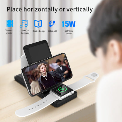 3-in-1 Wireless Charger Vertical Folding Wireless Charger 15W Fast Charge 3-in-1 Wireless Charger - Free Shipping - Aurelia Clothing