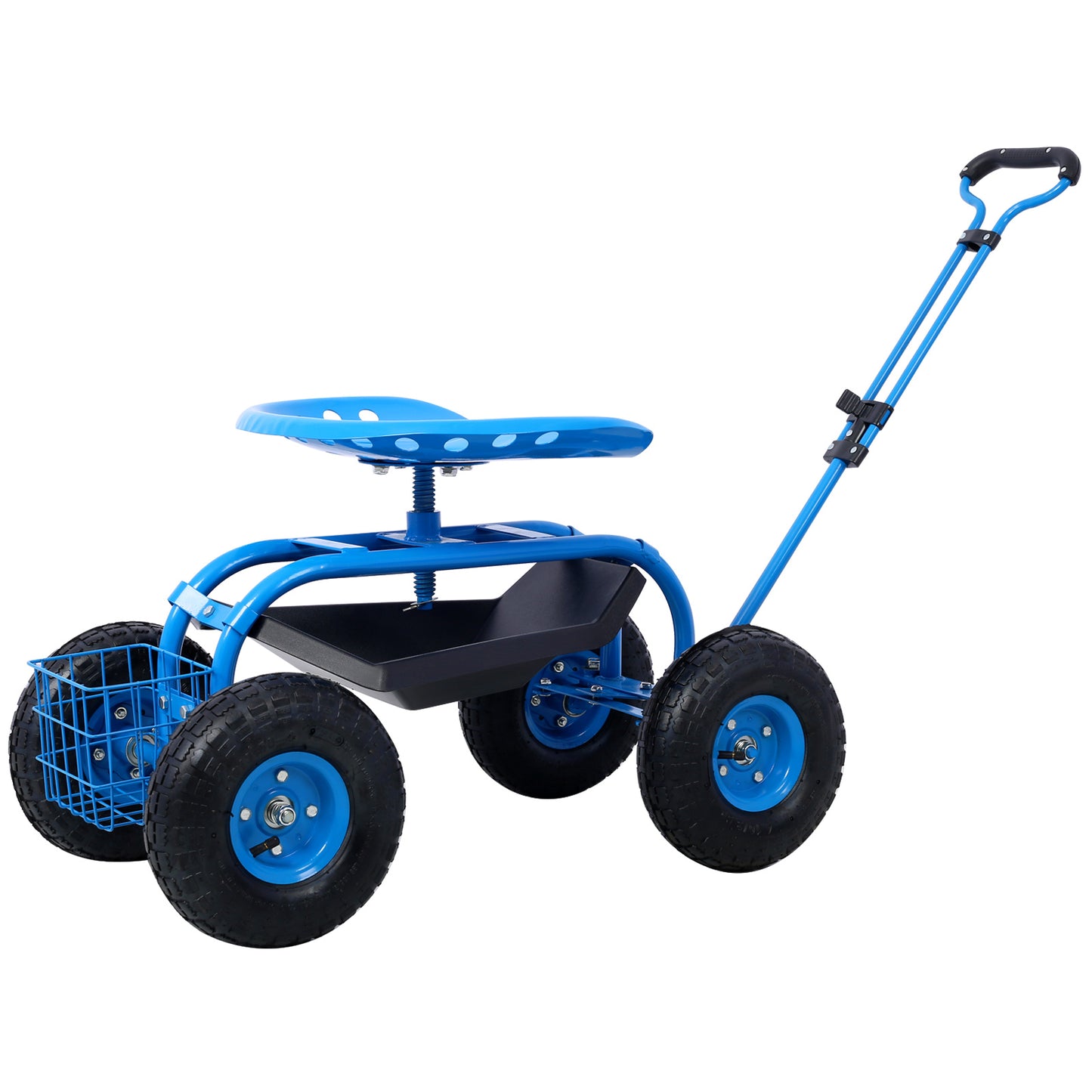 Rolling Garden Scooter Garden Cart Seat with Wheels and Tool Tray, 360 Swivel Seat,Blue - Free Shipping - Aurelia Clothing