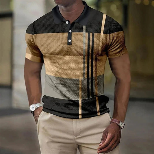 Summer Fashion Men's Polo Shirt Fashion Casual Men's Short Sleeve 3D Printing Button Golf Sweatshirt - Free Shipping - Aurelia Clothing