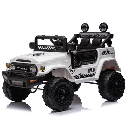 Licensed TOYOTA FJ Cruiser,12V Kids ride on car 2.4G W/Parents Remote Control,electric car for kids,Three speed adjustable,Power display, USB,MP3 ,Bluetooth,LED light,Three-point safety belt  - Aurelia Clothing